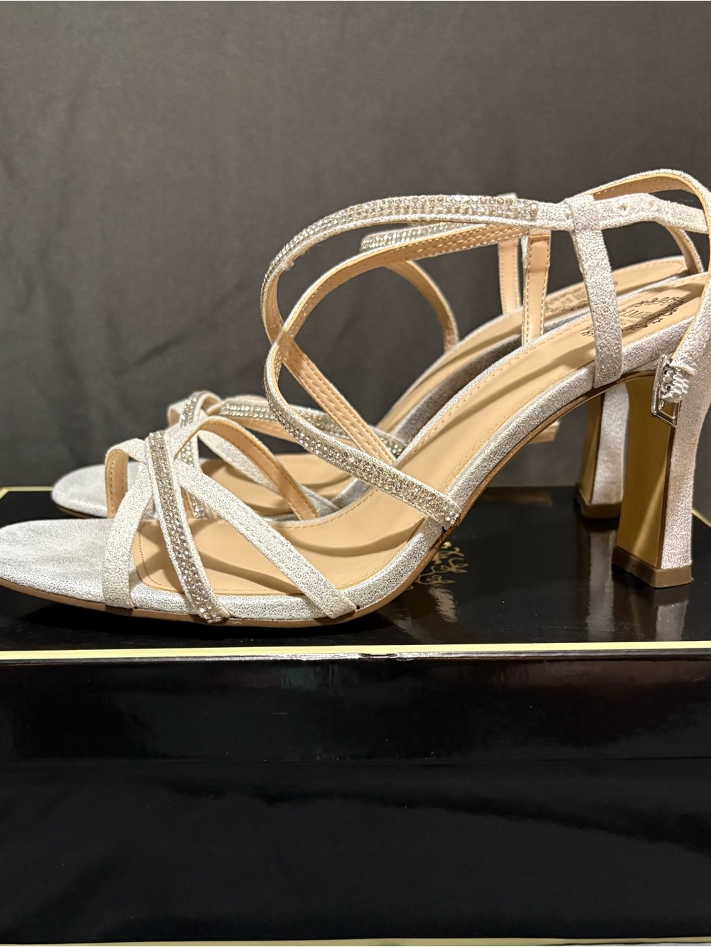 Elegant Strappy Silver High Heel Sandals - Women's Dress Shoes